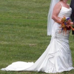 Ivory satin wedding dress